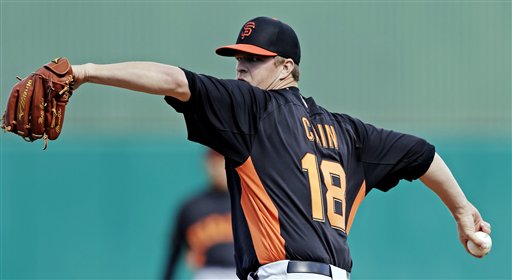 National League's Tim Lincecum of the San Francisco Giants pitches during  the first inning of the MLB All-Star baseball game in St. Louis, Tuesday,  July 14, 2009. (AP Photo/Morry Gash Stock Photo 